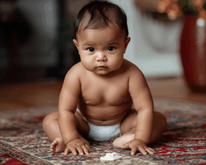 Baby on a carpet
